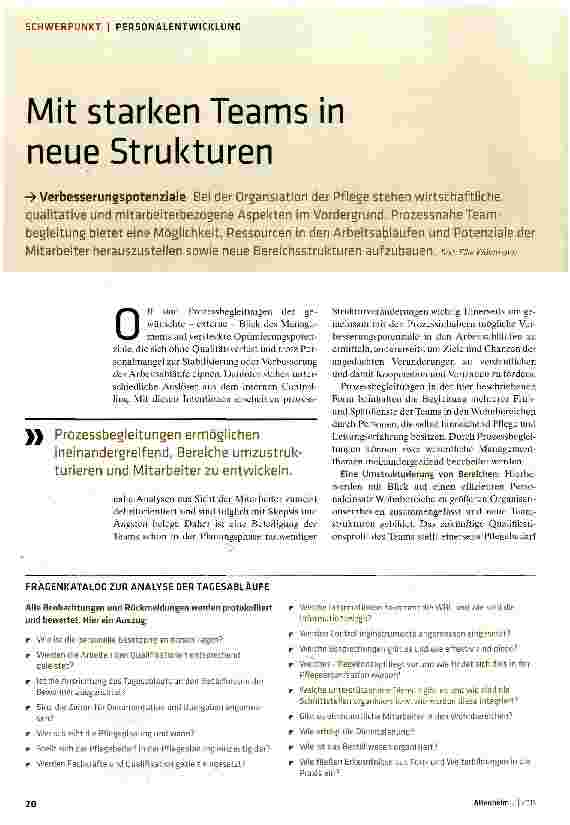 Vorschauseite 1: Mit starken Teams in neue Strukturen