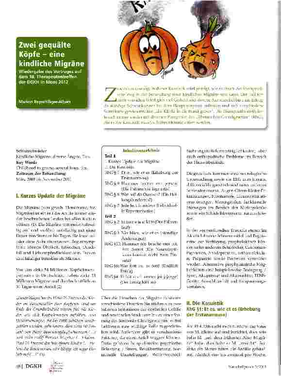 Vorschauseite 1: Zwei gequälte Köpfe - eine kindliche Migräne
