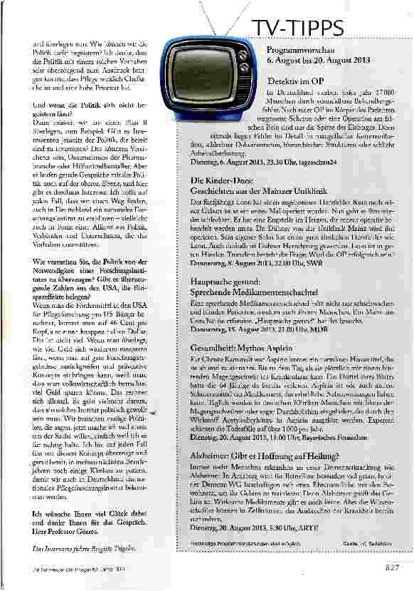 Vorschauseite 4: GUTE PFLEGEFORSCHUNG RECHNETSICH IN JEDEM FALL