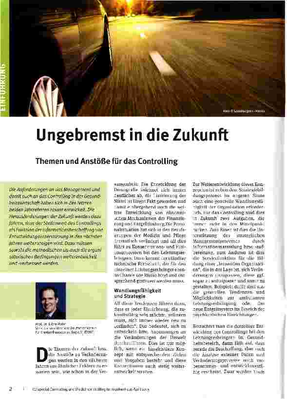 Vorschauseite 1: Ungebremst in die Zukunft