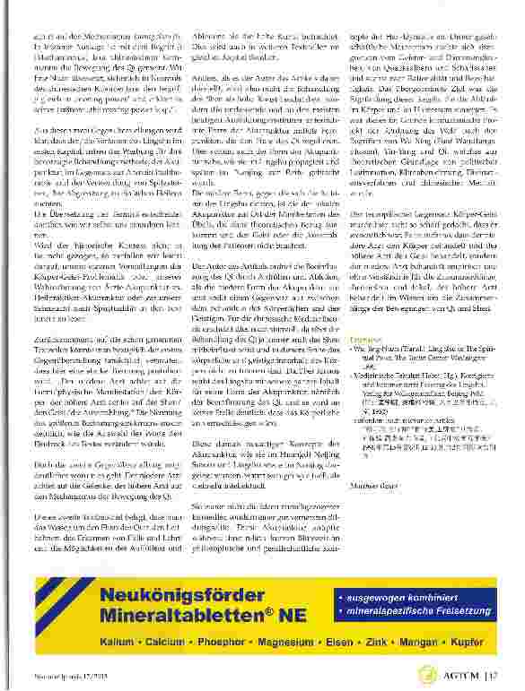Vorschauseite 2: Meinung zum Artikel: Reviving the Spirit of North American Acupuncture