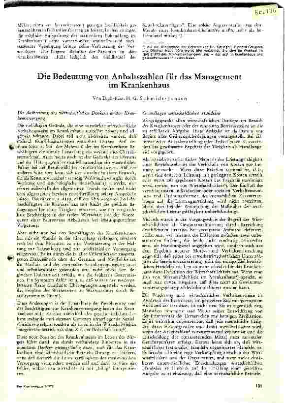 Vorschauseite 1: Die Bedeutung der Anhaltzahlen für das Management im Krankenhaus