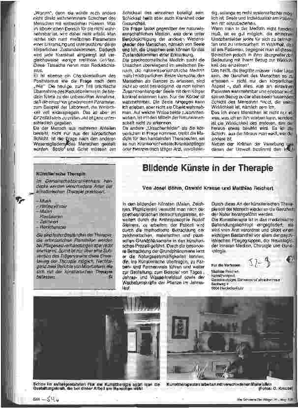 Vorschauseite 1: Bildende Künste in der Therapie