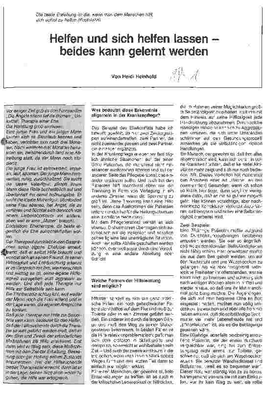 Vorschauseite 1: Helfen und sich helfen lassen - beides kann gelernt werden.