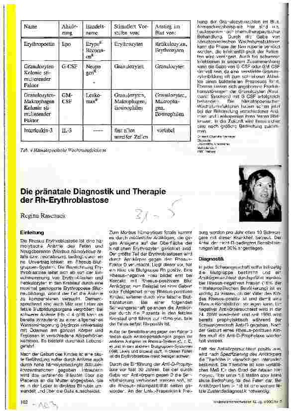 Vorschauseite 1: Die pränatale Diagnostik und Therapie der Rh-Erythroblastose