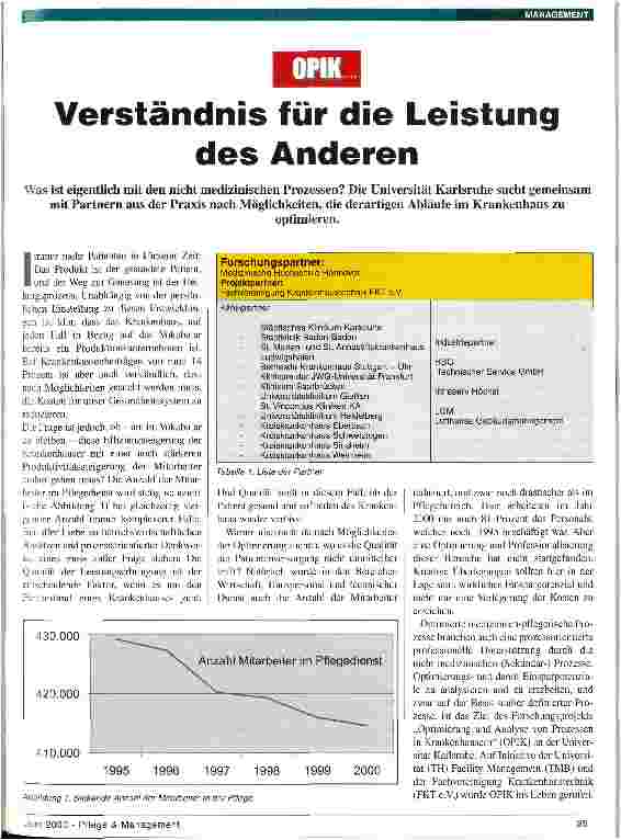 Vorschauseite 1: OPIK 2003: Verständnis für die Leistung des Anderen