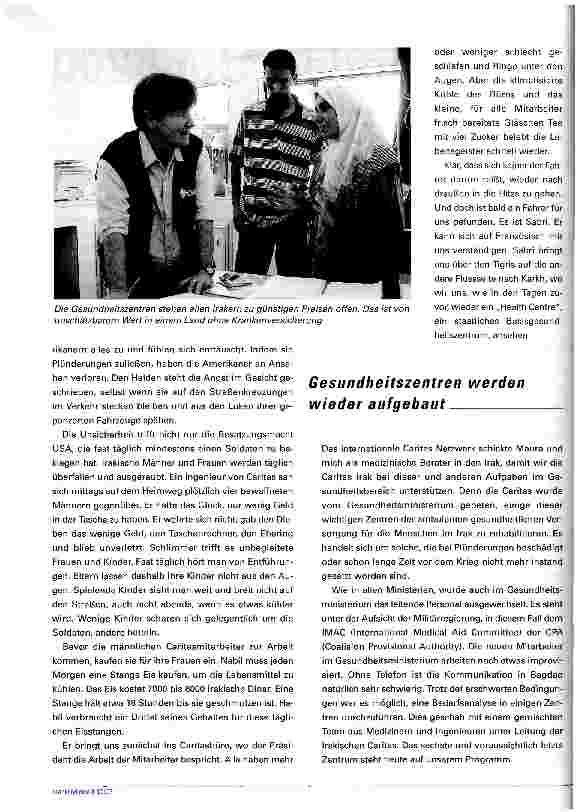 Vorschauseite 2: Bagdad, Juni 2003 Der Wiederaufbau von Gesundheitszentren im Irak