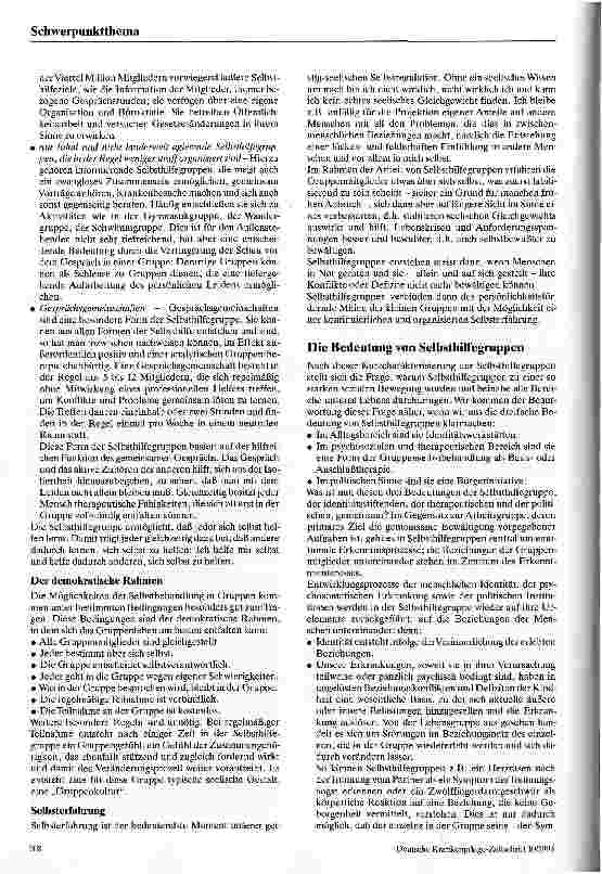 Vorschauseite 2: Wer sich nicht selbst helfen will, dem kann niemand helfen Zur Bedeutung der Selbsthilfegruppen für den einzelnen u. d. Gesellsch