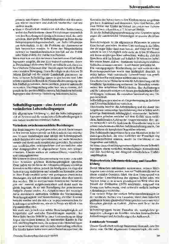 Vorschauseite 3: Wer sich nicht selbst helfen will, dem kann niemand helfen Zur Bedeutung der Selbsthilfegruppen für den einzelnen u. d. Gesellsch