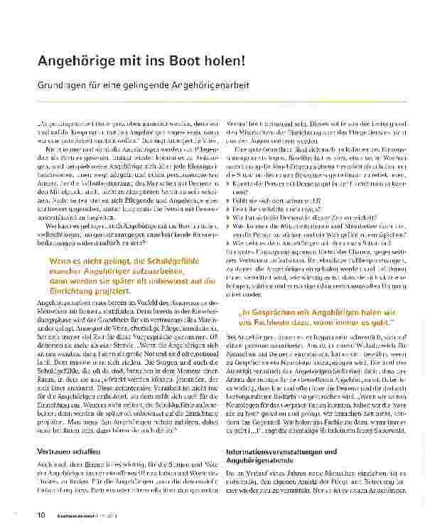 Vorschauseite 1: Angehörige mit ins Boot holen!