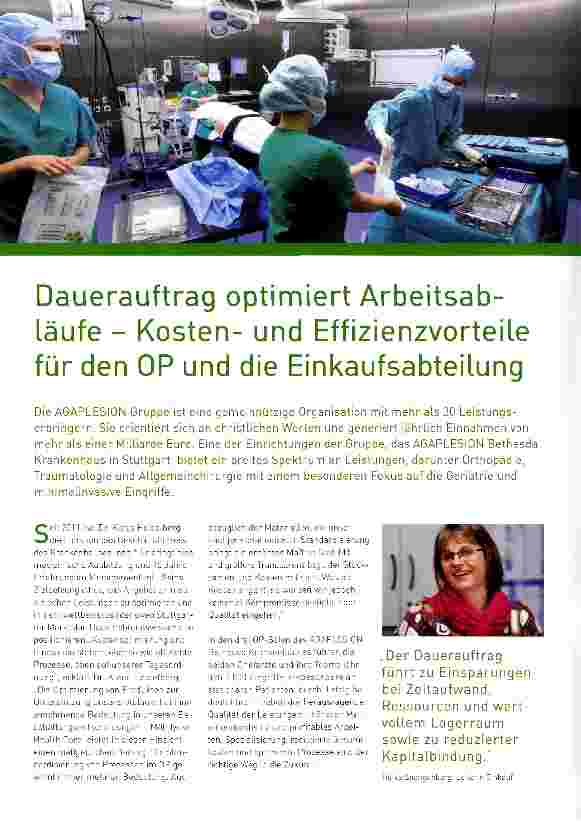 Vorschauseite 1: Dauerauftrag optimiert Arbeitsabläufe - Kostenund Effizienzvorteile für den OP und die Einkaufsabteilung