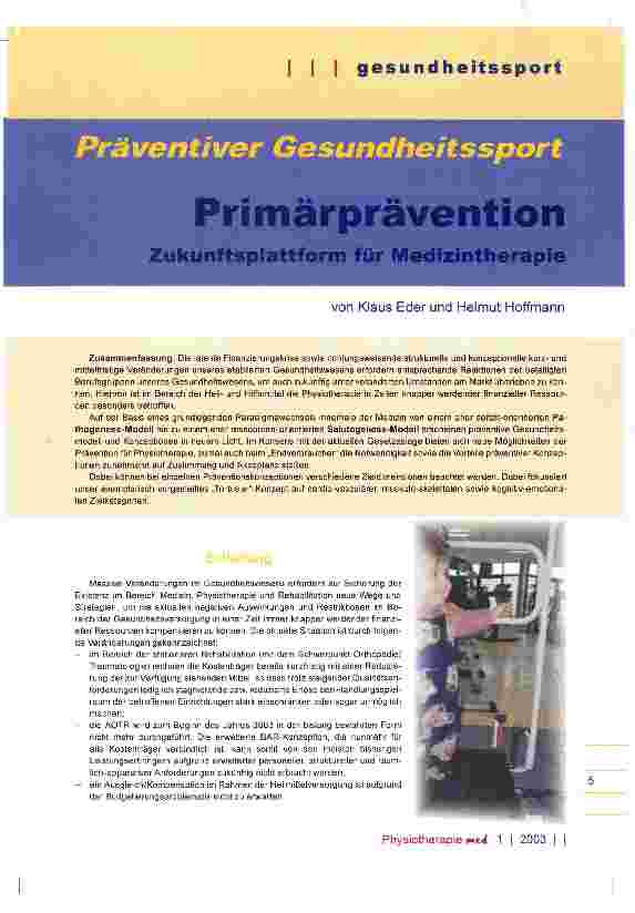 Vorschauseite 1: Primärprävention