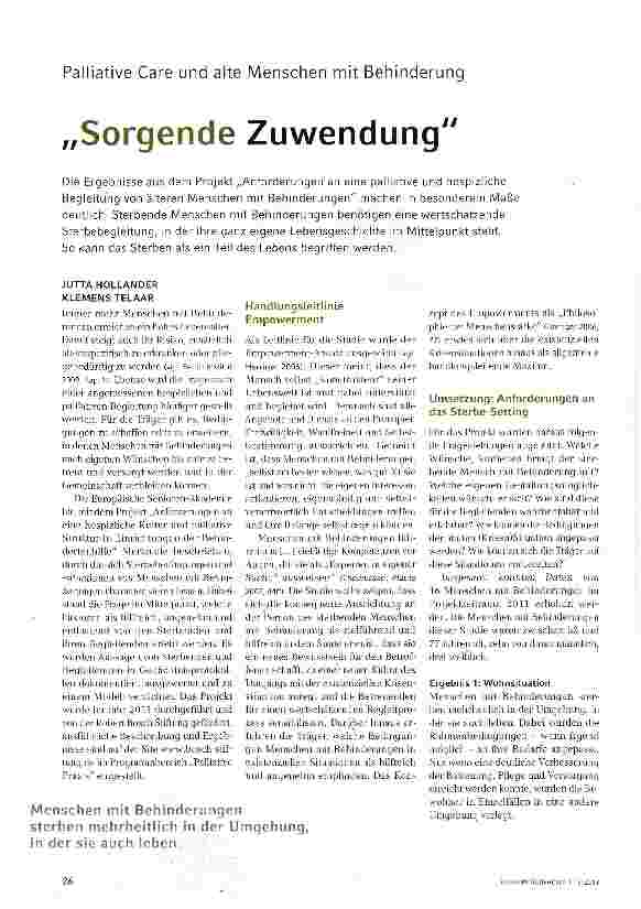 Vorschauseite 1: „Sorgende Zuwendung