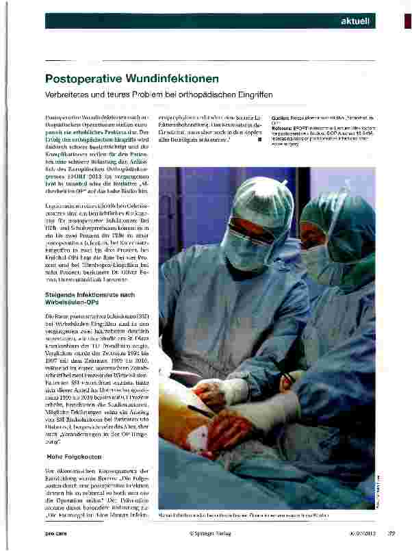 Vorschauseite 1: Postoperative Wundinfektionen