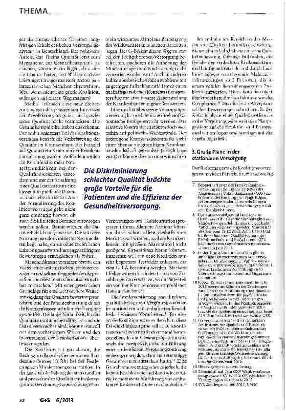 Vorschauseite 3: Freiräume nutzen: Handlungsperspektiven einer Gesundheitspolitik ohne Finanzierungsnöte und mit breiter parlamentarischer Mehrheit