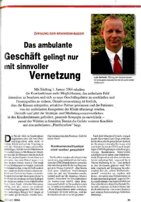 Vorschauseite 1: Öffnung der Krankenhäuser: Das ambulante Geschäft gelingt nur mit sinnvoller Vernetzung