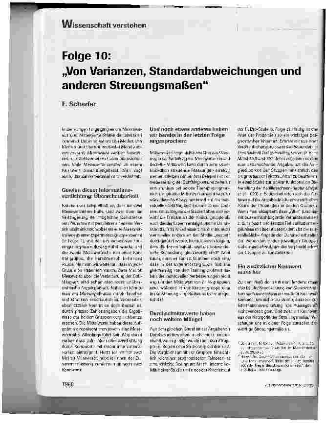 Vorschauseite 1: Folge 10: Von Varianzen, Standardabweichungen undanderen Streuungsmaßen
