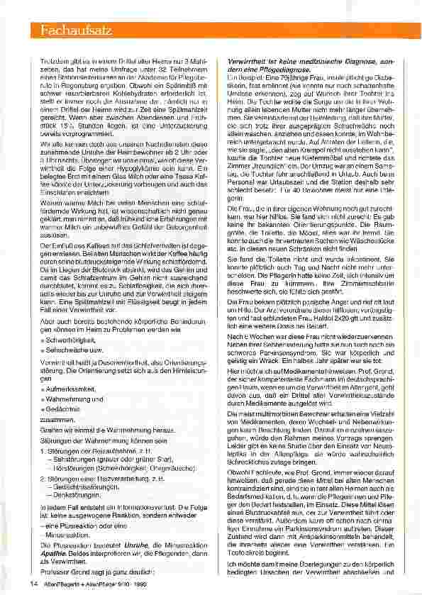Vorschauseite 2: Verwirrt das Heim seine Bewohner? Das Heim - ein Auslösefaktor für Verwirrtheitszustände im Alter