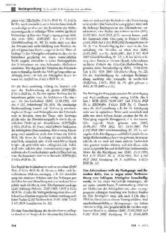Vorschauseite 5: Zur Wirksamkeit der Befristung eines Arbeitsverhältnisses AGG§1; BGB § 612a; TzBfG § 14 Abs. 2