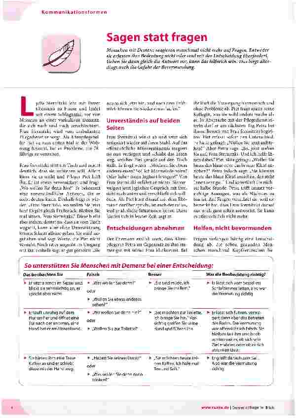 Vorschauseite 1: Sagen statt fragen