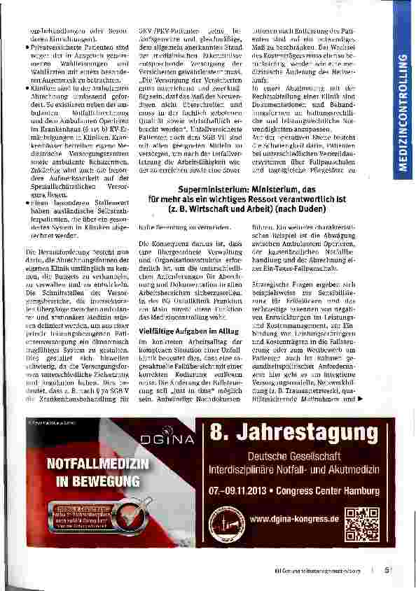 Vorschauseite 2: Medizincontrolling als Superministerium