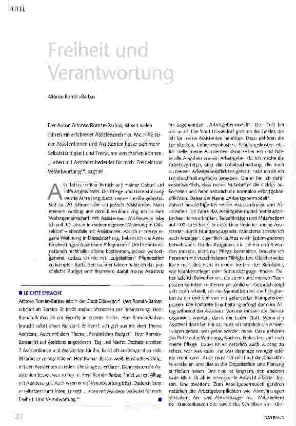Vorschauseite 1: Freiheit und Verantwortung