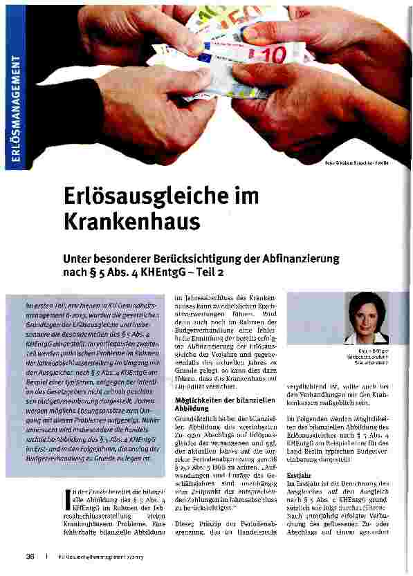Vorschauseite 1: Erlösausgleiche im Krankenhaus
