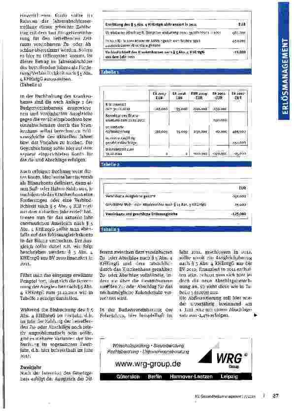 Vorschauseite 2: Erlösausgleiche im Krankenhaus