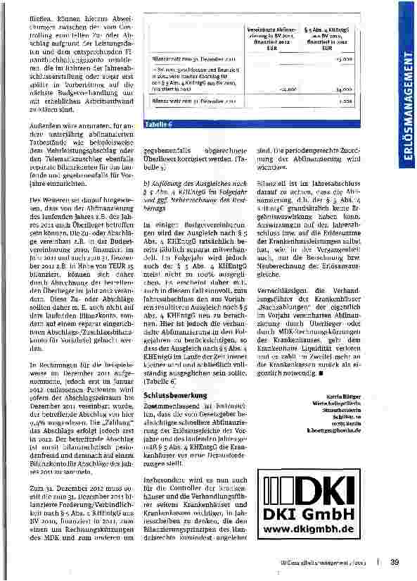 Vorschauseite 4: Erlösausgleiche im Krankenhaus