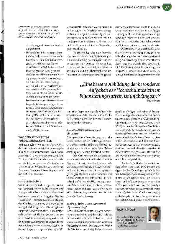 Vorschauseite 2: Wie lösen Universitätsklinika das Thema?
