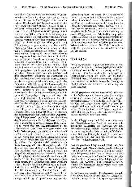 Vorschauseite 3: Entbürokratisierung der Pflegeplanung und Dokumentation