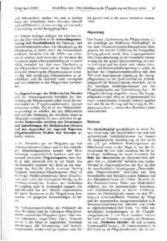 Vorschauseite 4: Entbürokratisierung der Pflegeplanung und Dokumentation