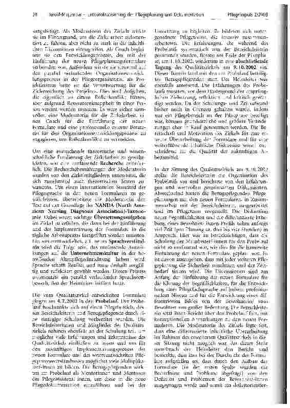 Vorschauseite 5: Entbürokratisierung der Pflegeplanung und Dokumentation