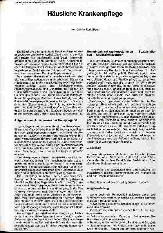 Vorschauseite 1: Häuslilche Krankenpflege