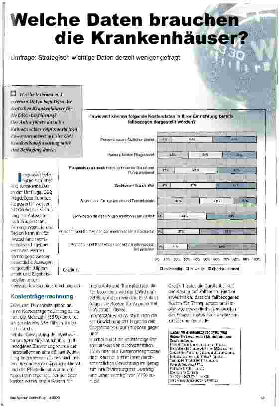 Vorschauseite 1: Welche Daten brauchen die Krankenhäuser? Umfrage: Strategisch wichtige Daten derzeit weniger gefragt