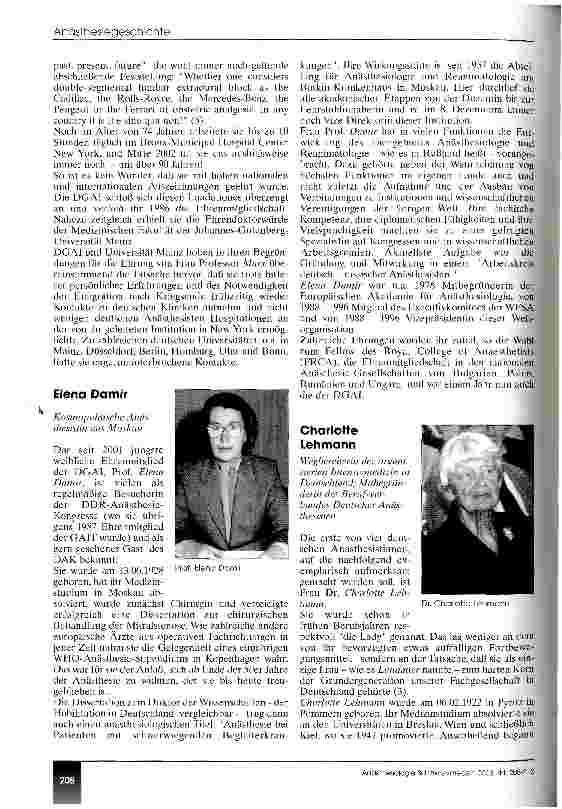 Vorschauseite 4: Frauen in der deutschen Anästhesie