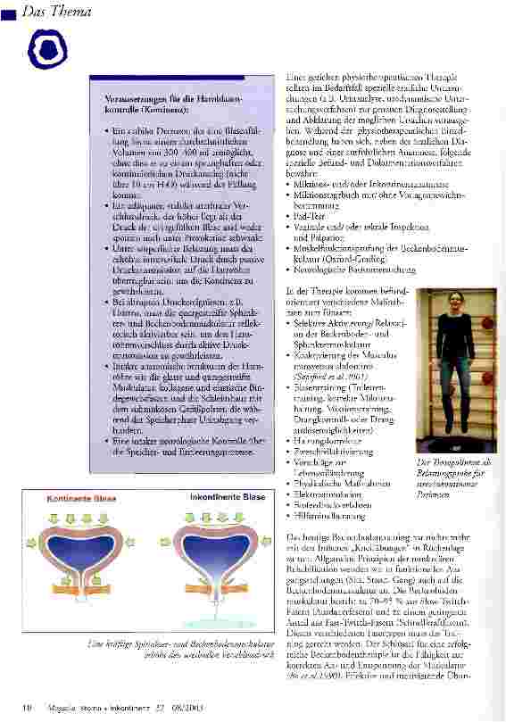 Vorschauseite 2: Physiotherapie bei Speicherund Entleerungsstörungen der Blase