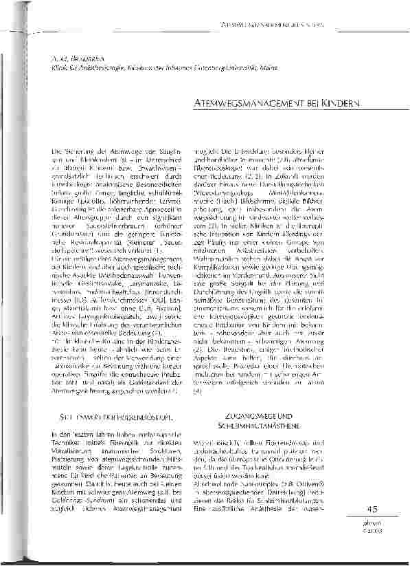Vorschauseite 1: Atemwegsmanagement bei Kindern