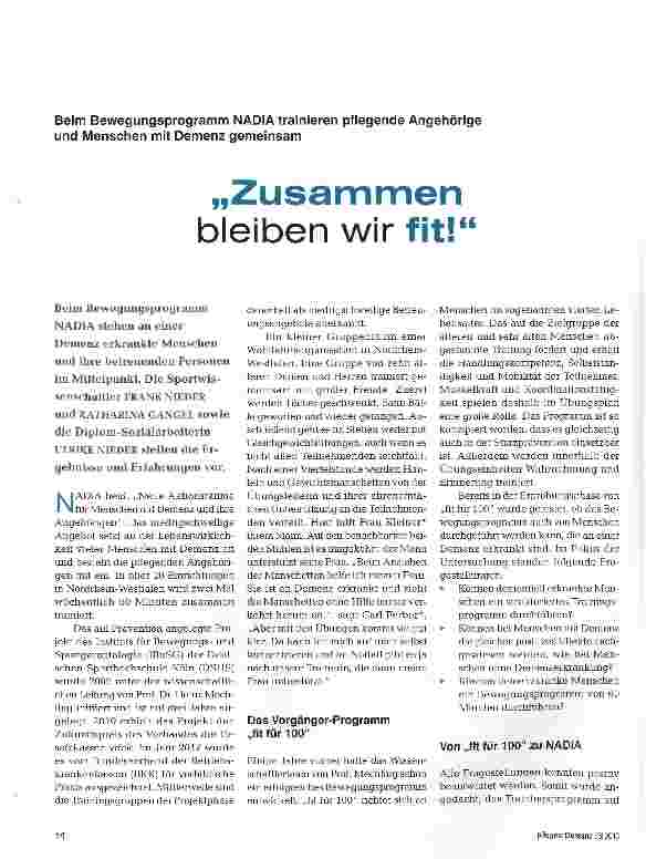 Vorschauseite 1: „Zusammen bleiben wir fit!