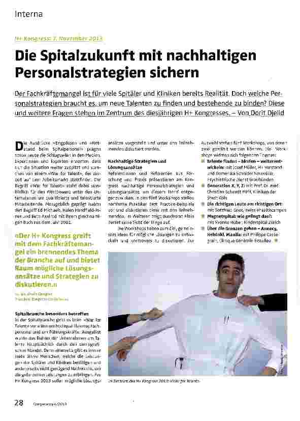 Vorschauseite 1: Die Spitalzukunft mit nachhaltigen Personalstrategien sichern