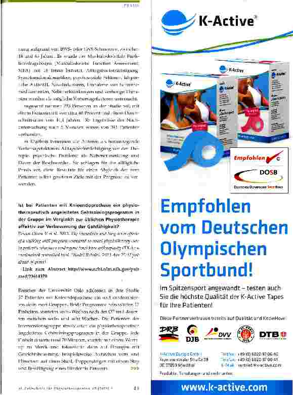Vorschauseite 2: Evidenz-Update für die Physiotherapie
