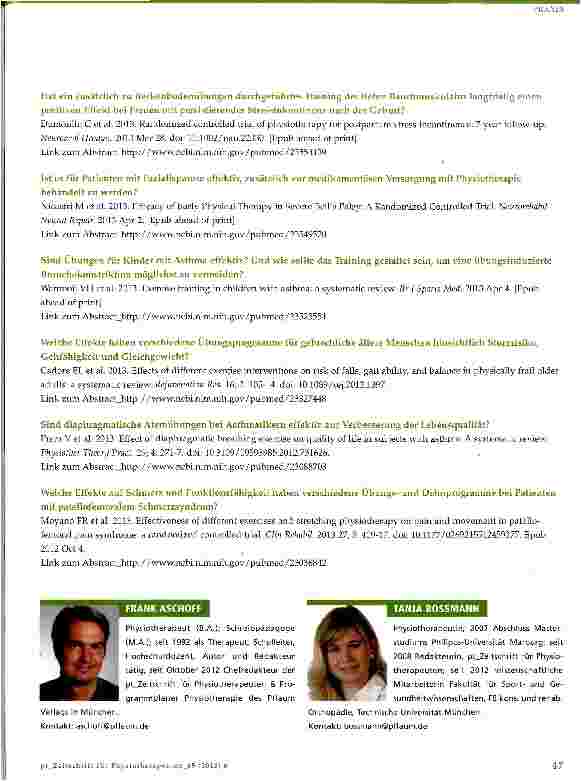 Vorschauseite 6: Evidenz-Update für die Physiotherapie