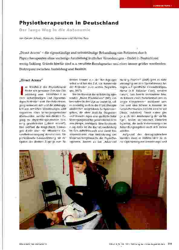 Vorschauseite 1: Physiotherapeuten in Deutschland