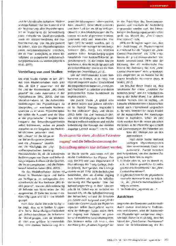Vorschauseite 3: Physiotherapeuten in Deutschland