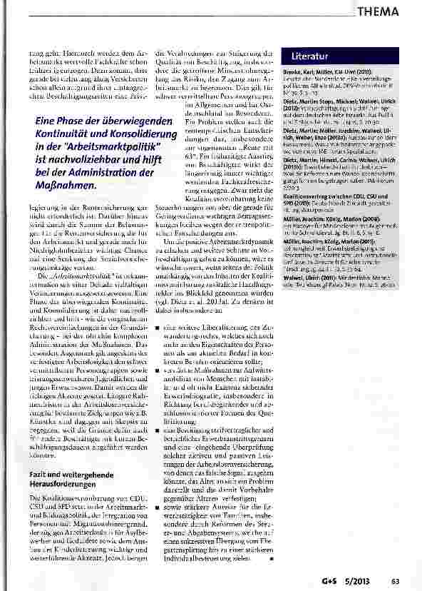 Vorschauseite 5: Arbeitsmarktpolitik: Risiken und Nebenwirkungen nicht ausgeschlossen