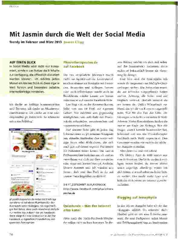 Vorschauseite 1: Mit Jasmin durch die Welt der Social Media