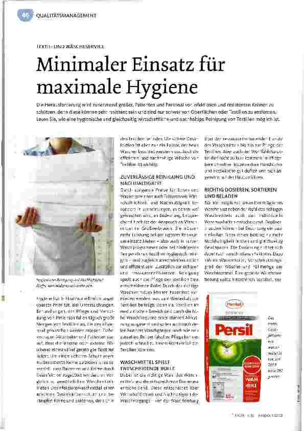 Vorschauseite 1: Minimaler Einsatz für maximale Hygiene