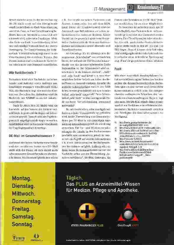 Vorschauseite 2: DE-Mail - Mittel zur intersektoralen Kommunikation im Gesundheitswesen?
