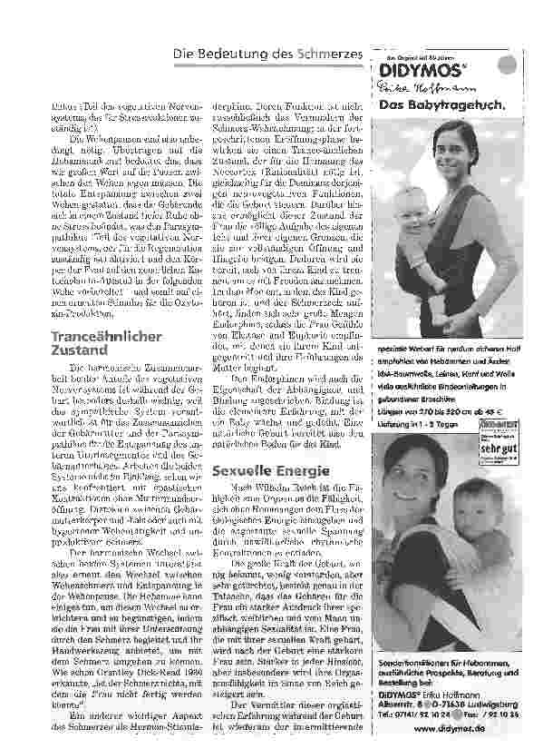 Vorschauseite 2: DIE BEDEUTUNG DES SCHMERZESFÜR EINEN NATURLICHEN GEBURTSVERLAUF (TEIL 1)