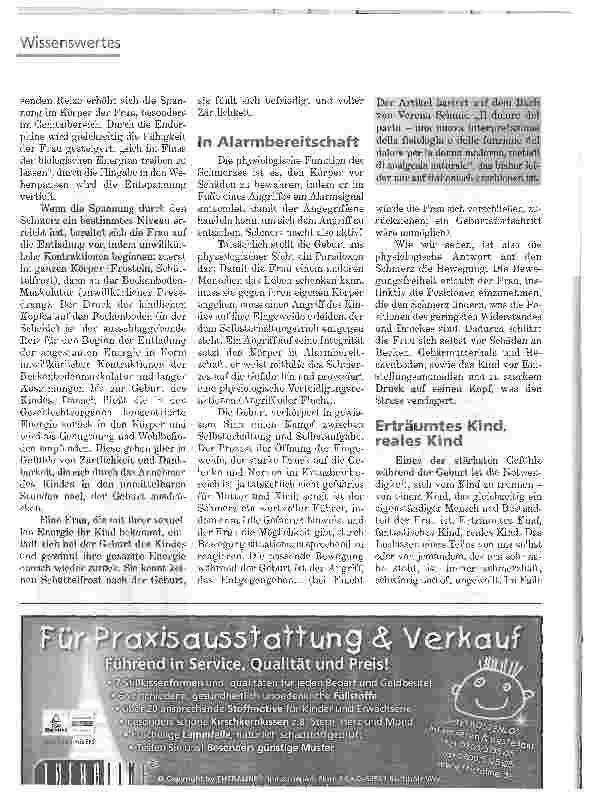 Vorschauseite 3: DIE BEDEUTUNG DES SCHMERZESFÜR EINEN NATURLICHEN GEBURTSVERLAUF (TEIL 1)